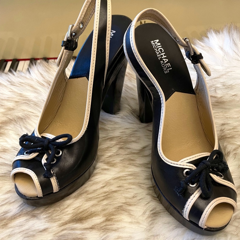 Michael Kors open toe heels 7.5 M